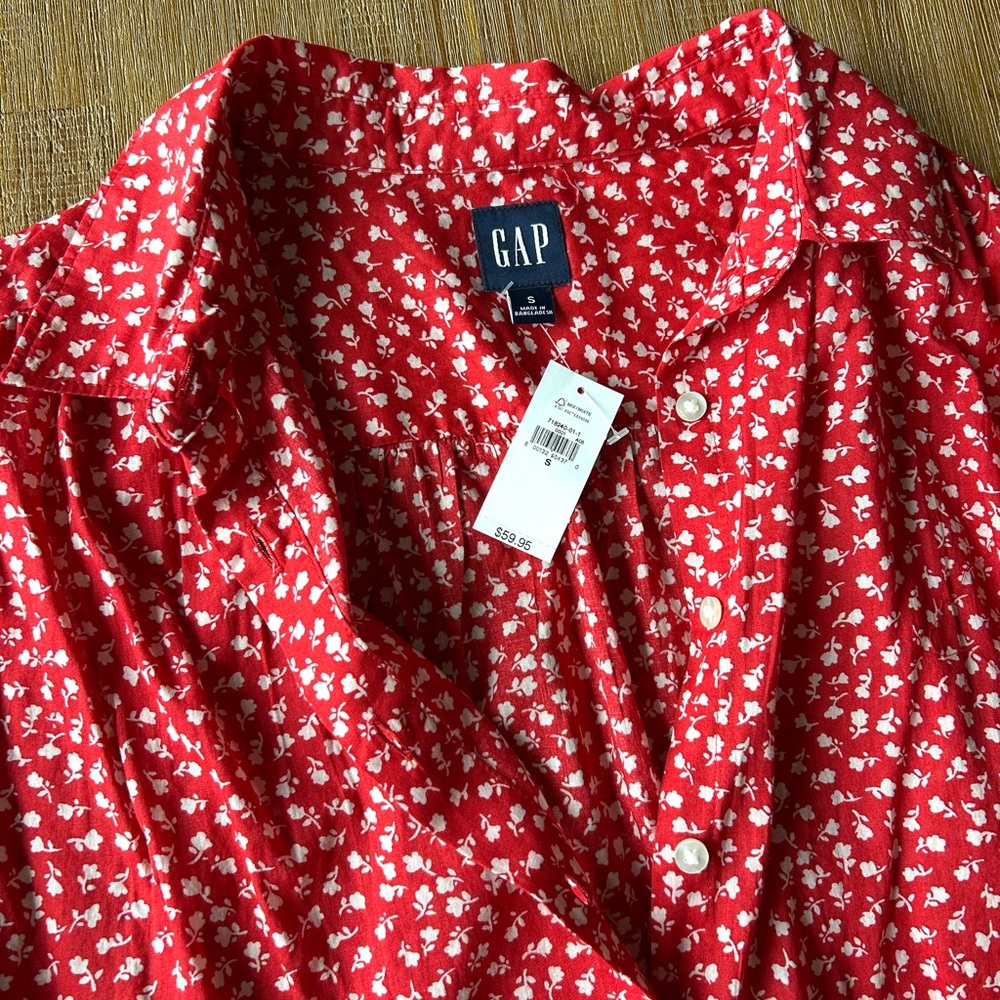 GAP Relaxed Button-Front Blouse, NWT - Picture 10 of 12